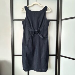 [4] Anthropologie Holding Horses Dark Denim Knotted Waist Sleeveless Midi Dress
